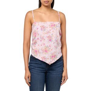 Hanky Hem Scarf TOP Pink Floral, XL, 15F185T002